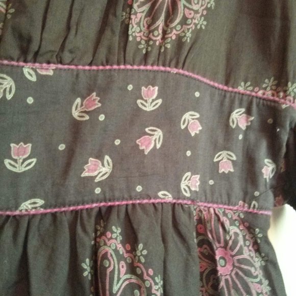 Anthro Viola 100% Cotton Peasant Dress Size 0 Cottagecore Prairiecore Boho Folk - Picture 3 of 16